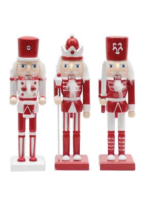10 Inch Assorted Red and White Nutcrackers - Set of 3 
