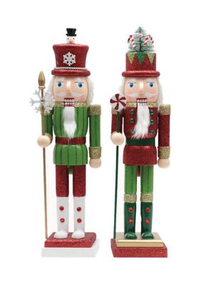 Santa's Workshop 15 Inch Assorted Christmas Surprise Nutcrackers - Set of 2, Red