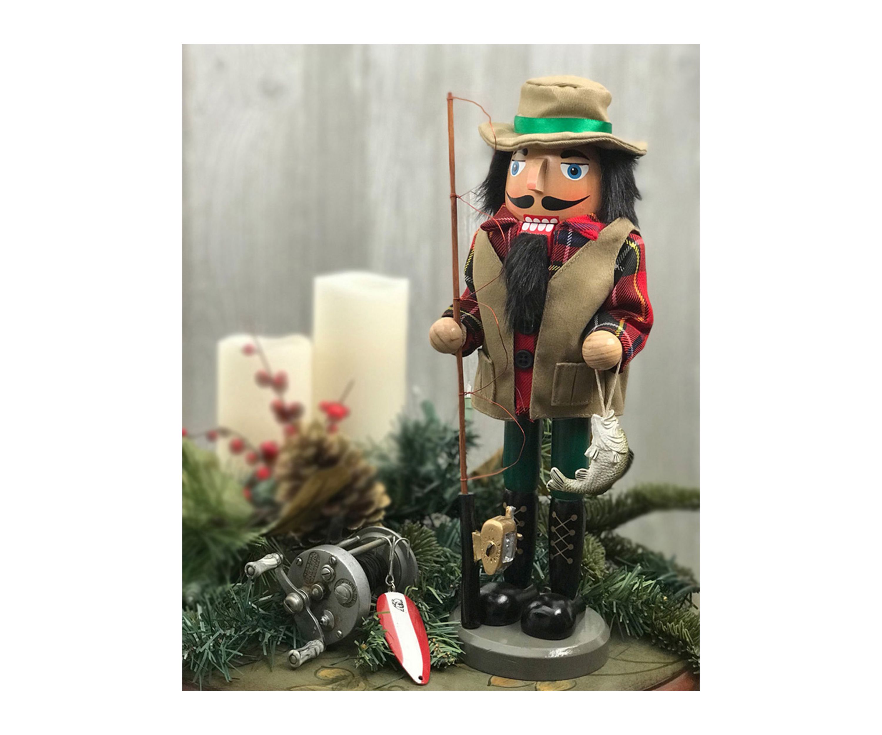 14" Bass Fisherman Nutcracker