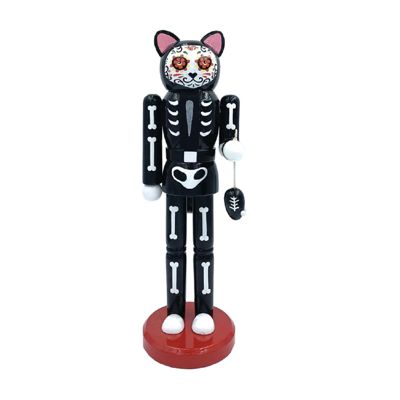 14 inch Day of the Dead Cat Nutcracker