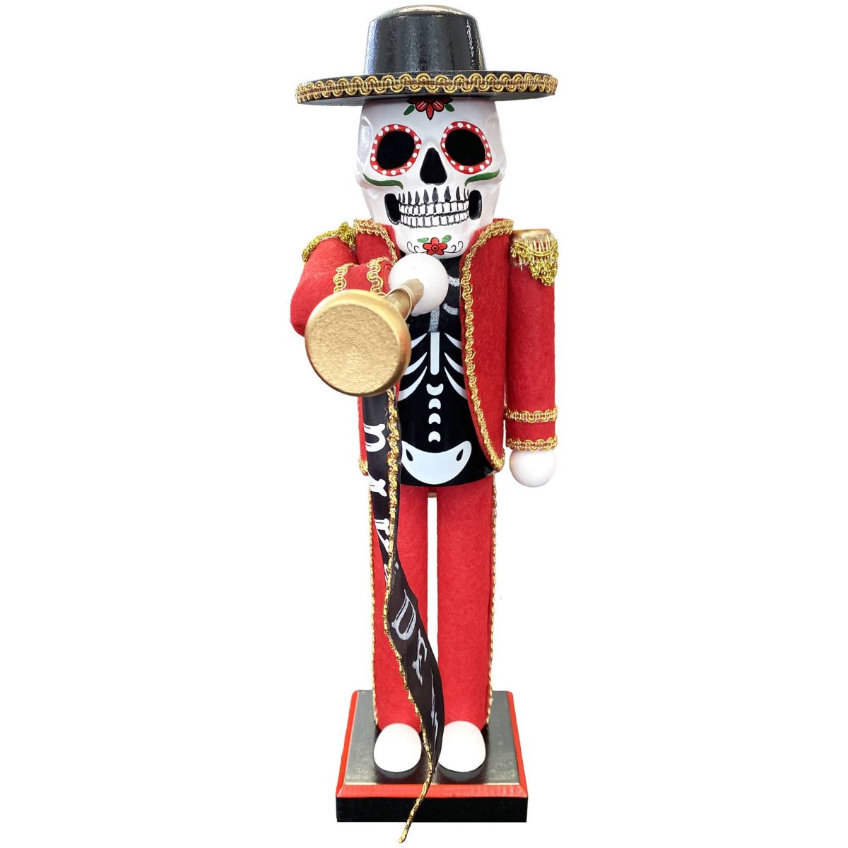 14 Inch Day of the Dead Bugler Nutcracker