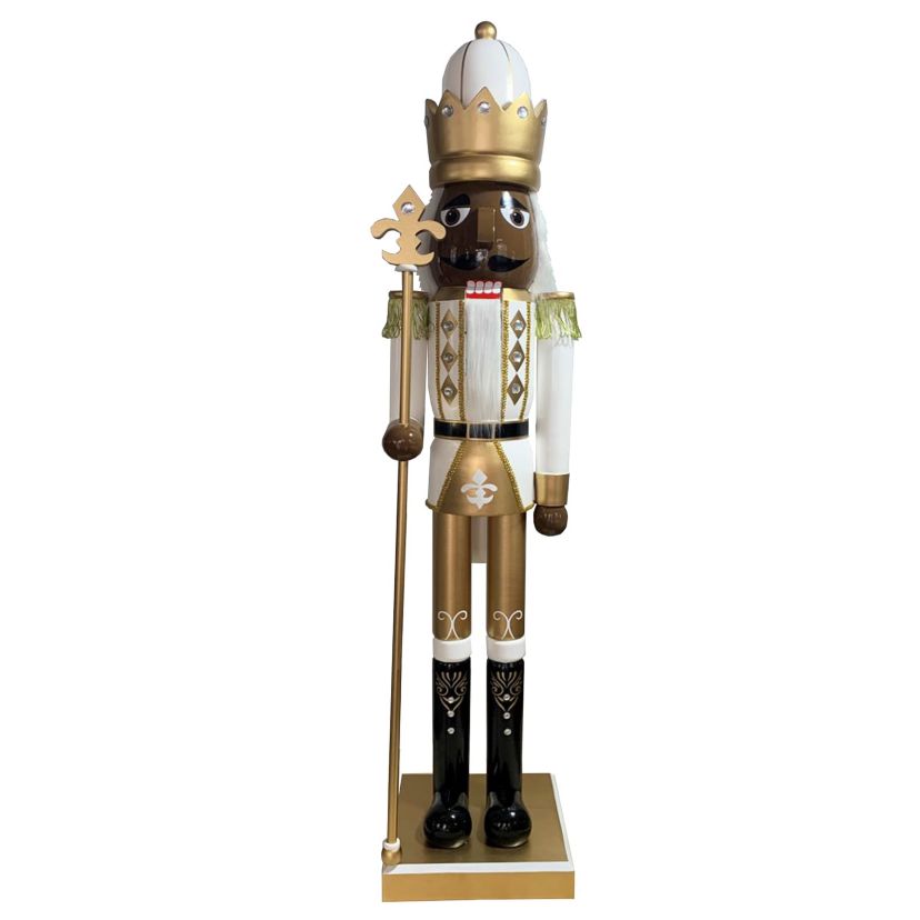 60 inch Black Ivory and Gold King Nutcracker