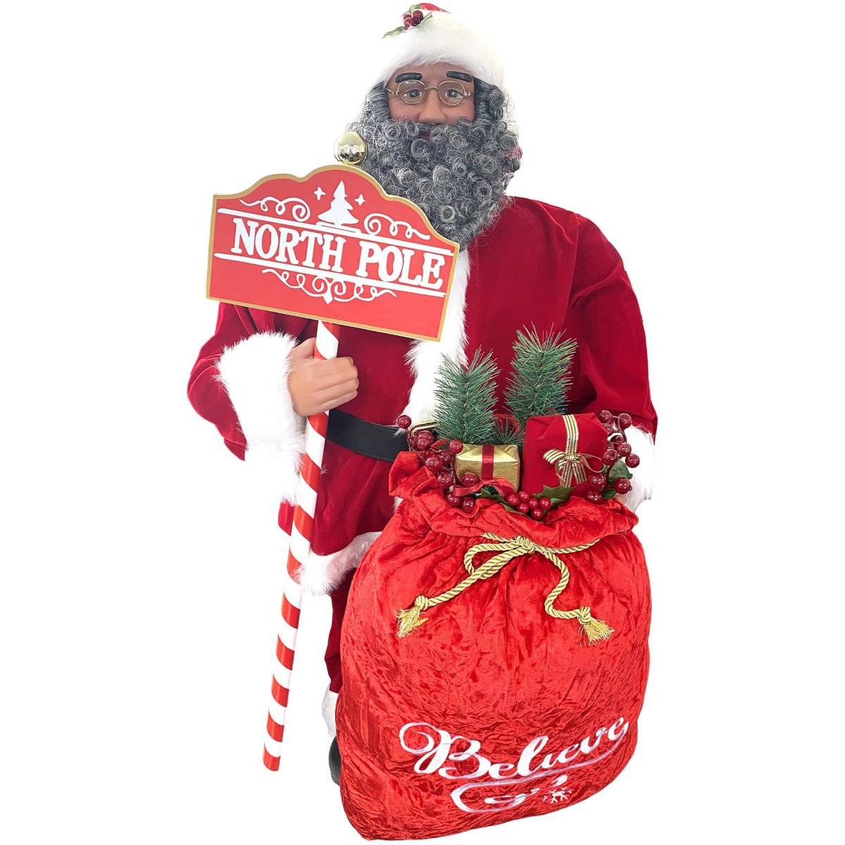 36 Inch Black North Pole Santa
