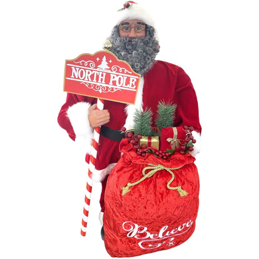 36 Inch Black North Pole Santa