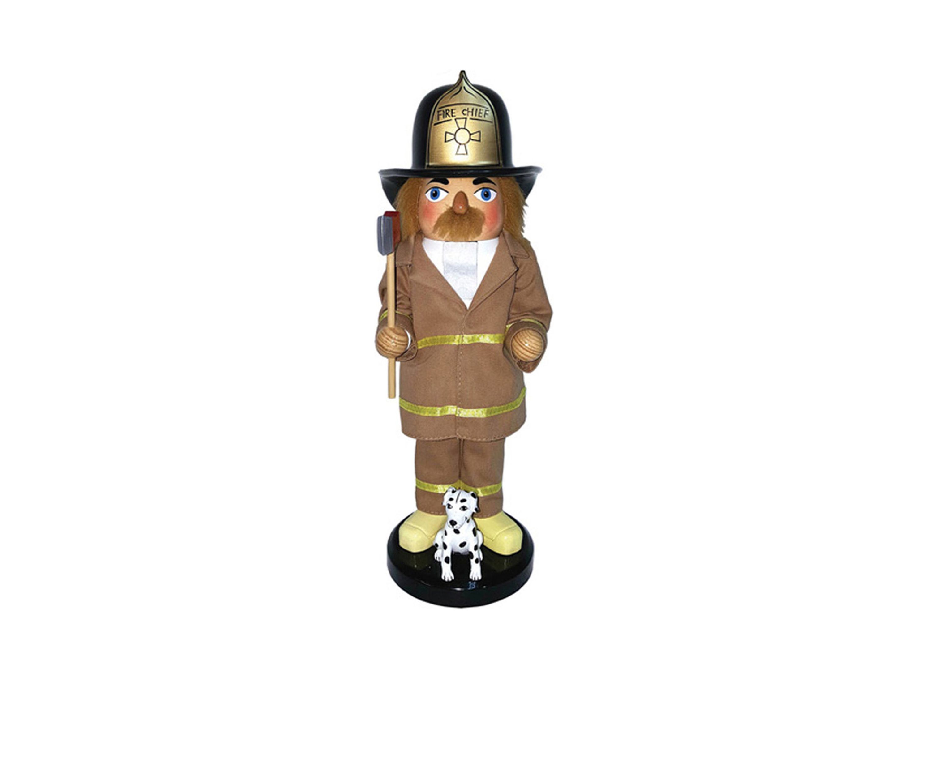 14" Fireman and Dalmatian Nut Cracker 
