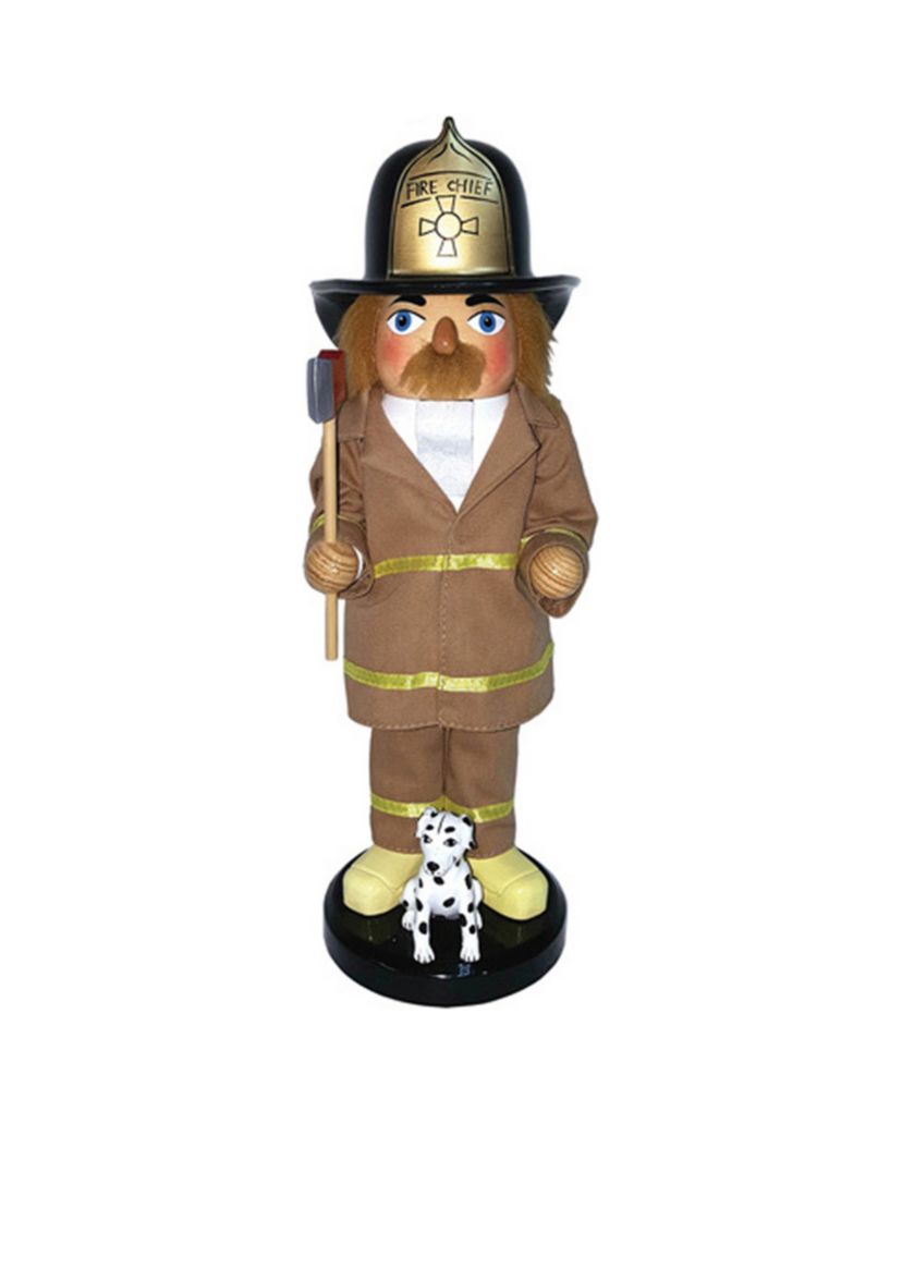 14" Fireman and Dalmatian Nut Cracker 