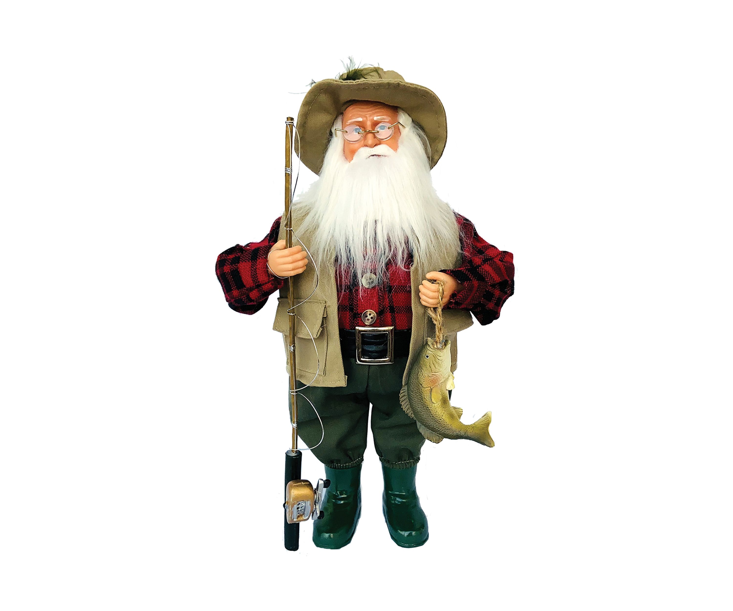 15 Inch Bass Fishing Santa