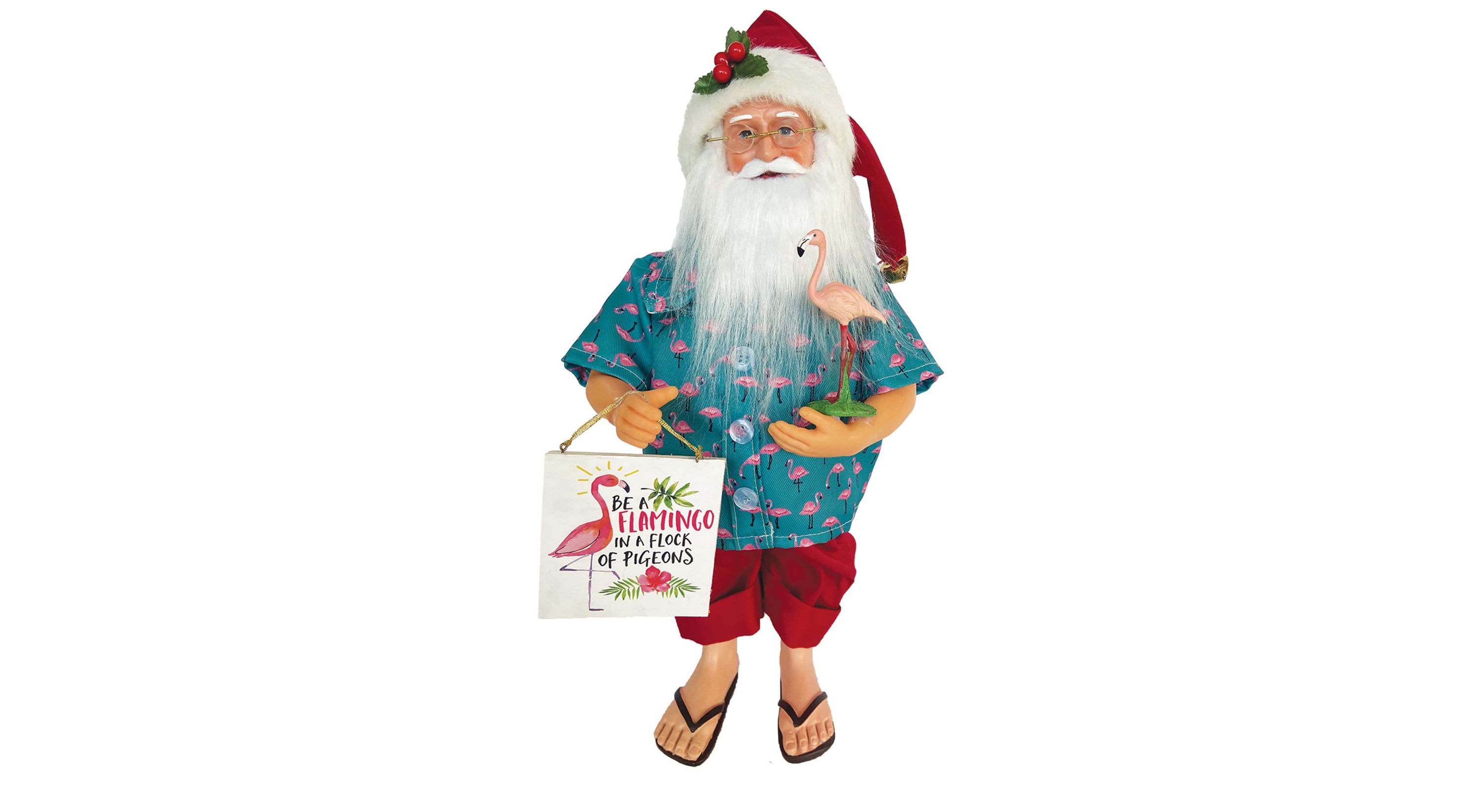 15 inch Flamingo Claus