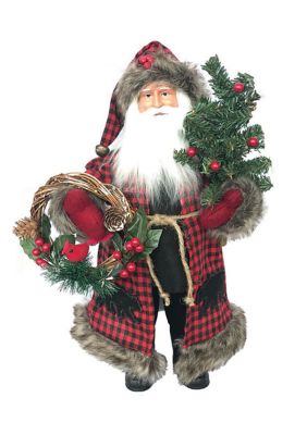 15 Inch Plaid Black Bear Claus