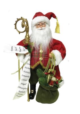 15 Inch Red Plaid Victorian Claus