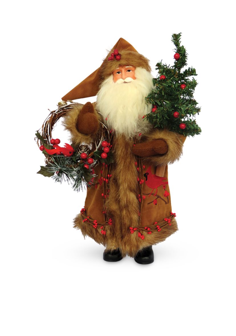 15-inch Cardinal and Berries Santa