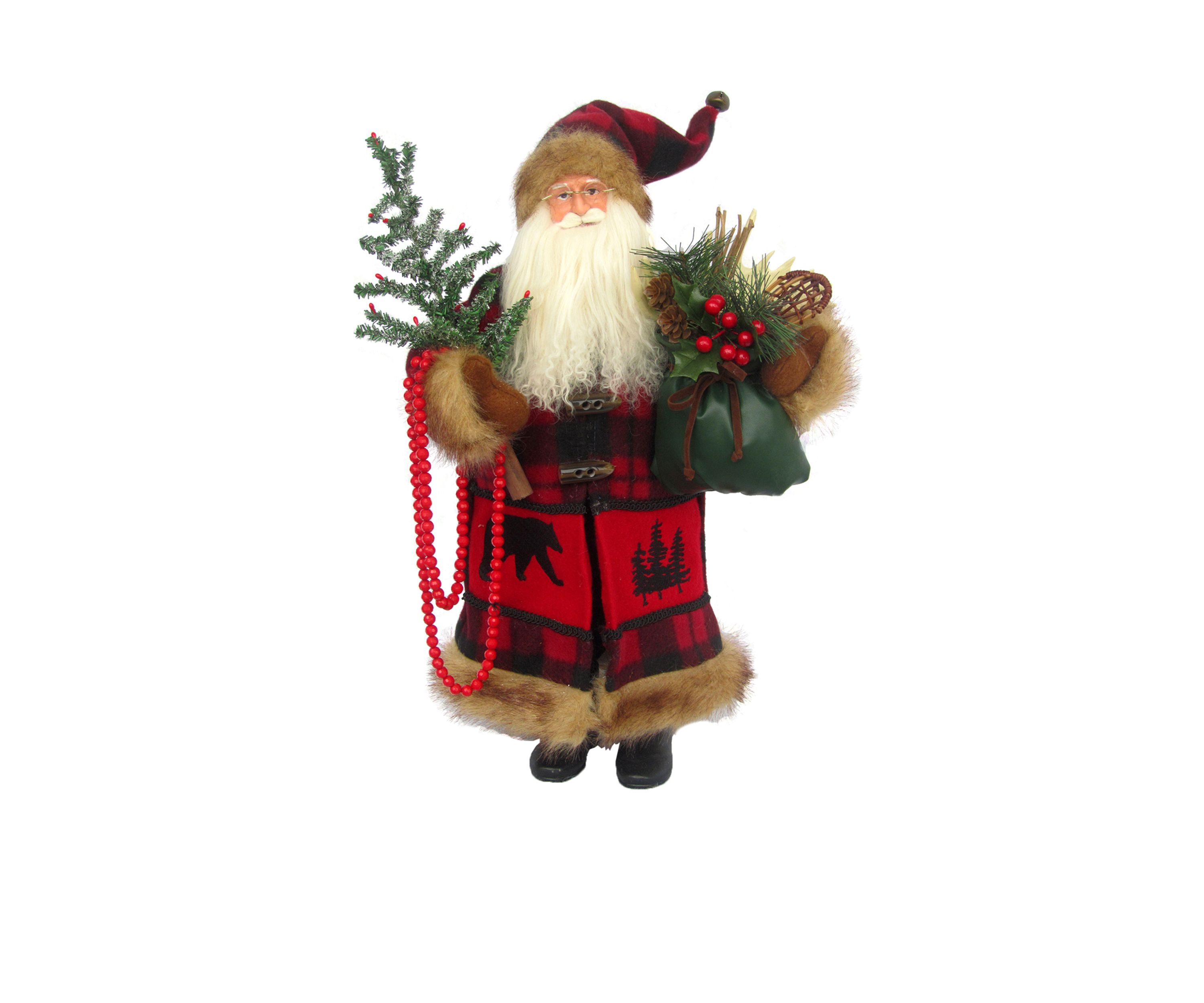 Buffalo Plaid Santa Claus