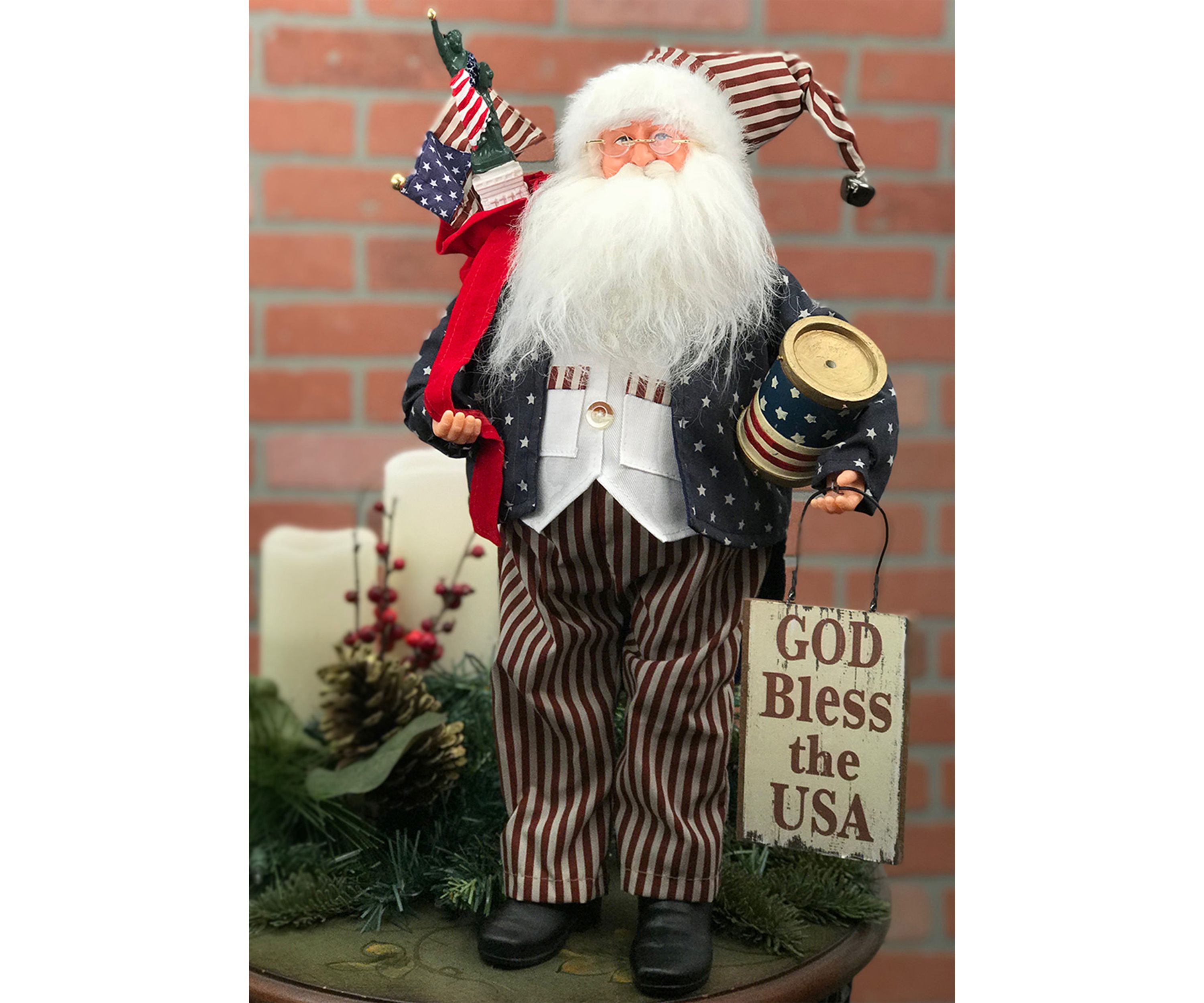God Bless the USA Santa 