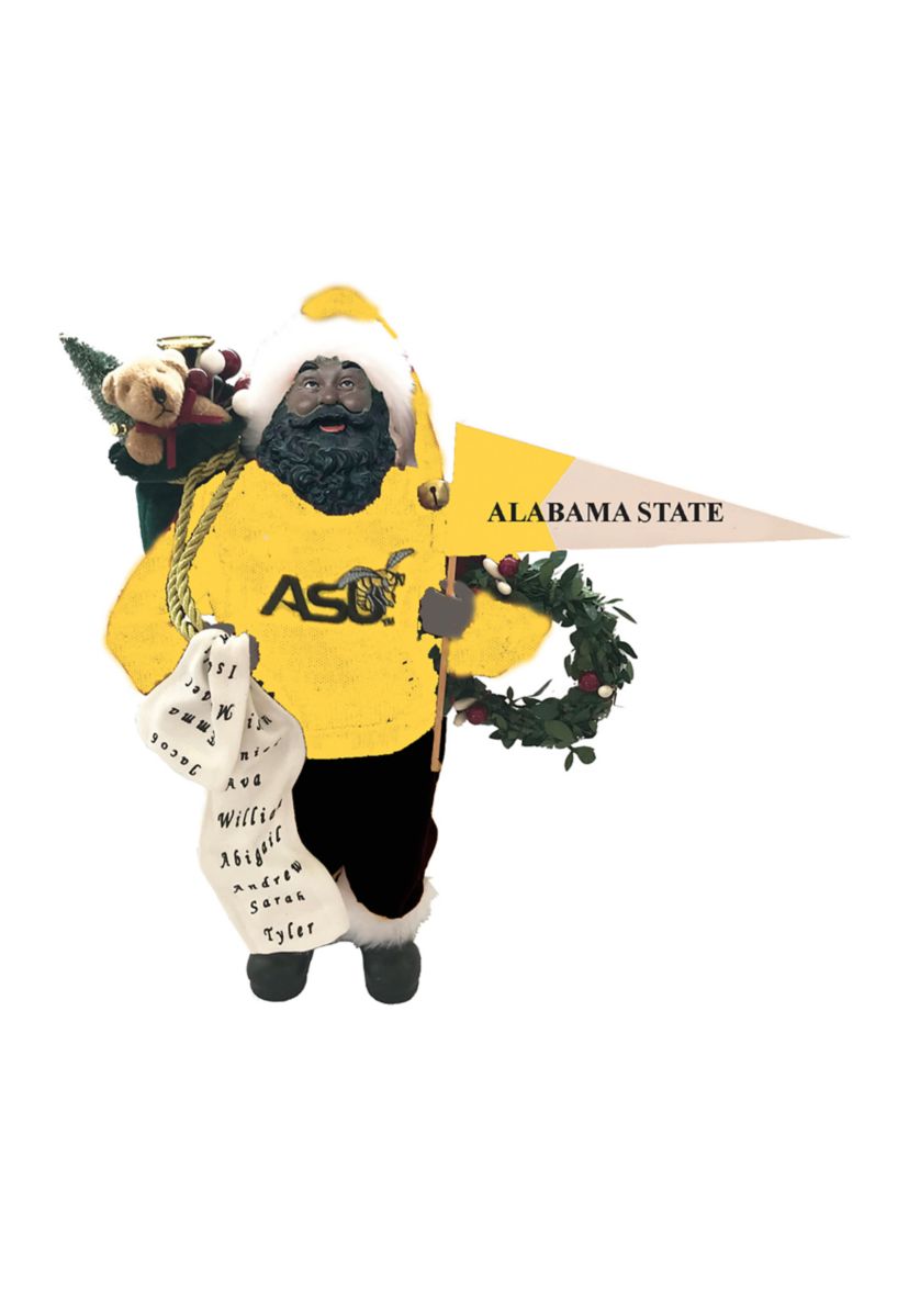 NCAA Alabama State Hornets Santa Figurine