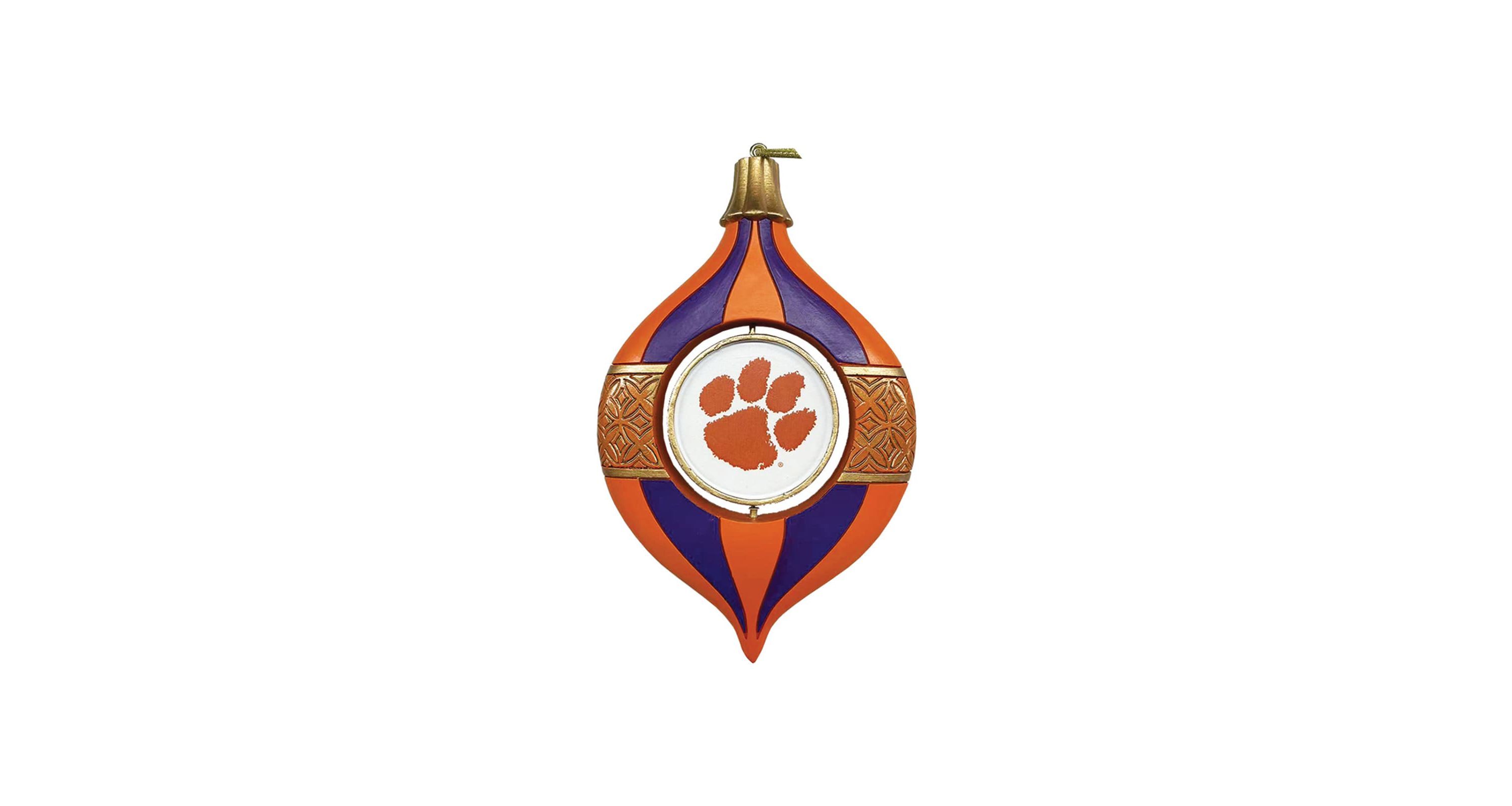 5.5 inch Clemson Spinning Bulb Ornament