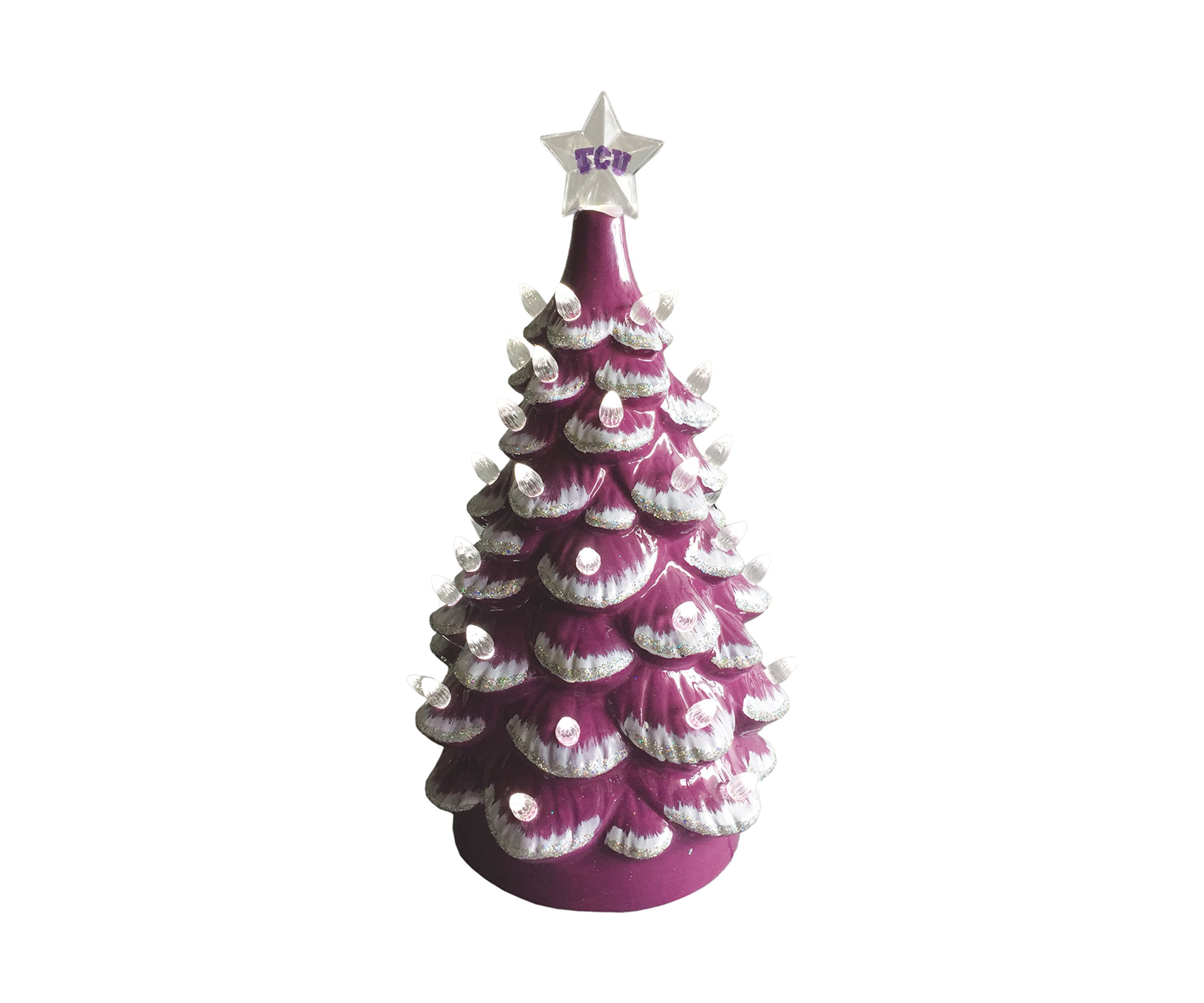 NCAA TCU Horned Frogs 14 Inch Ceramic Tree 