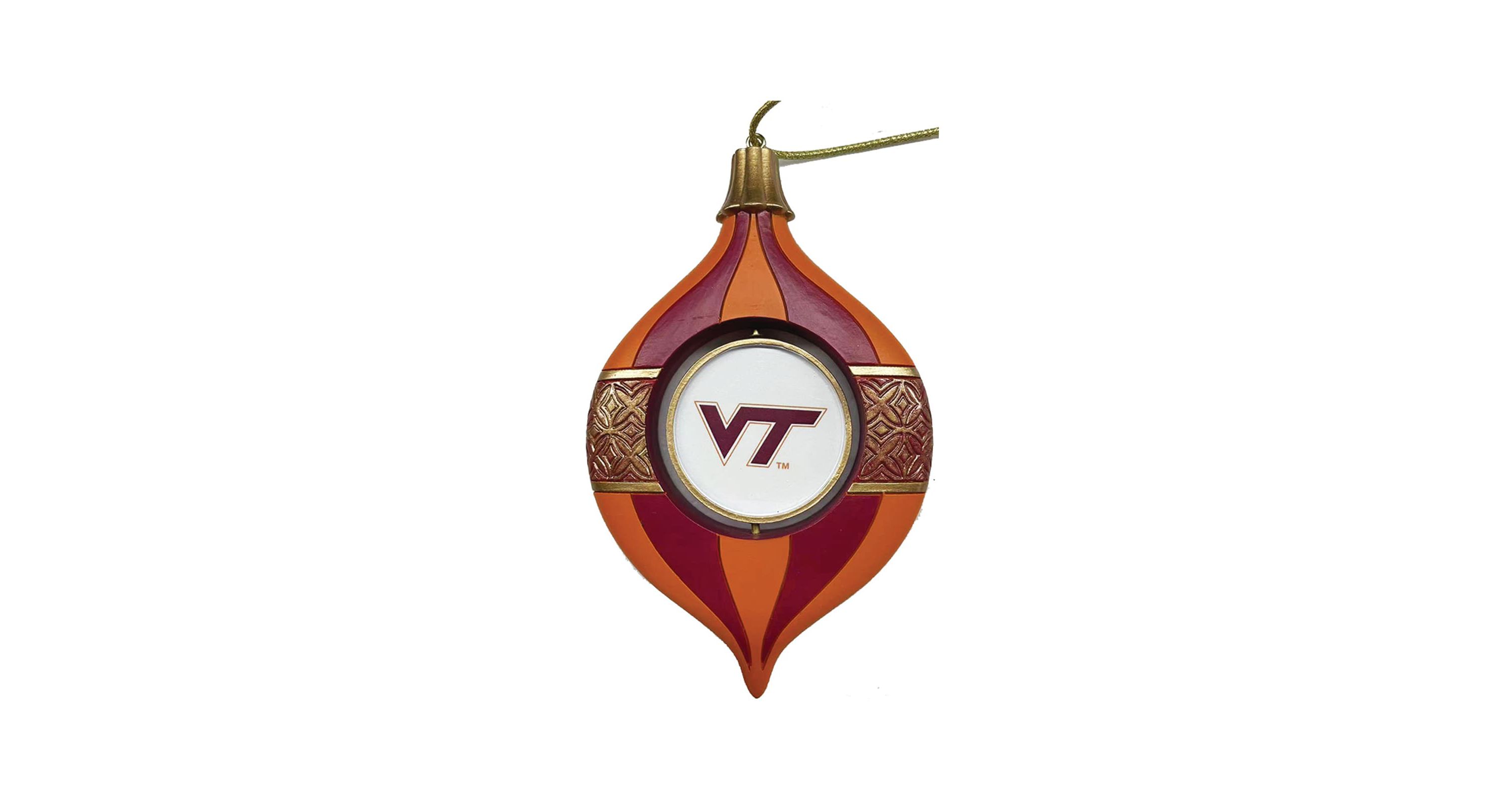 5.5 inch Virginia Tech Spinning Bulb Ornament