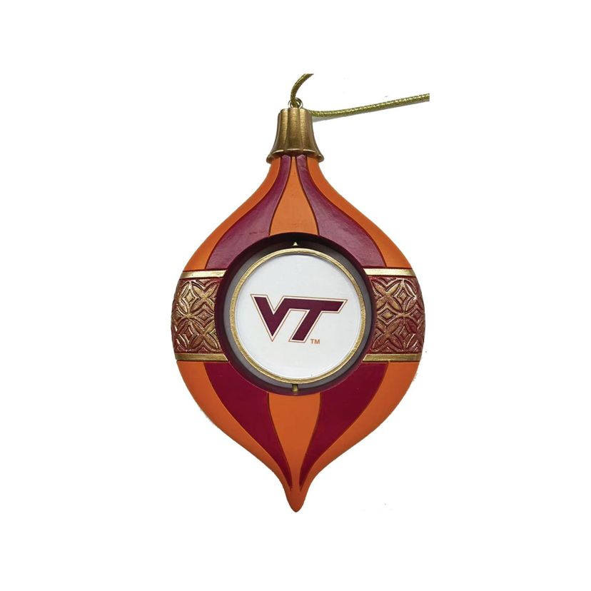 5.5 inch Virginia Tech Spinning Bulb Ornament