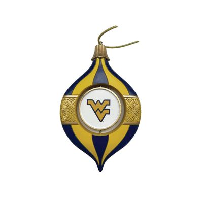 5.5 inch West Virginia Spinning Bulb Ornament