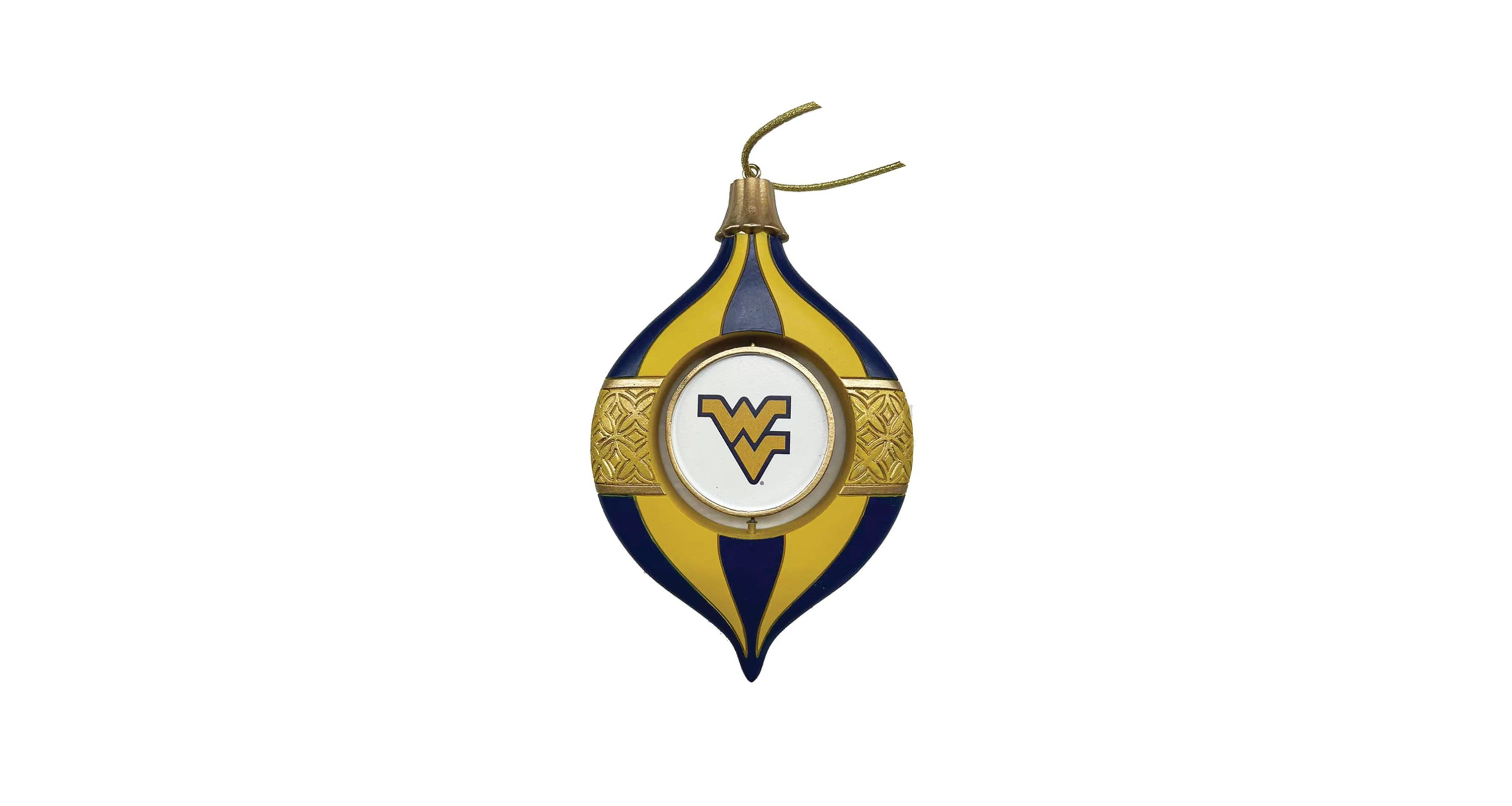 5.5 inch West Virginia Spinning Bulb Ornament