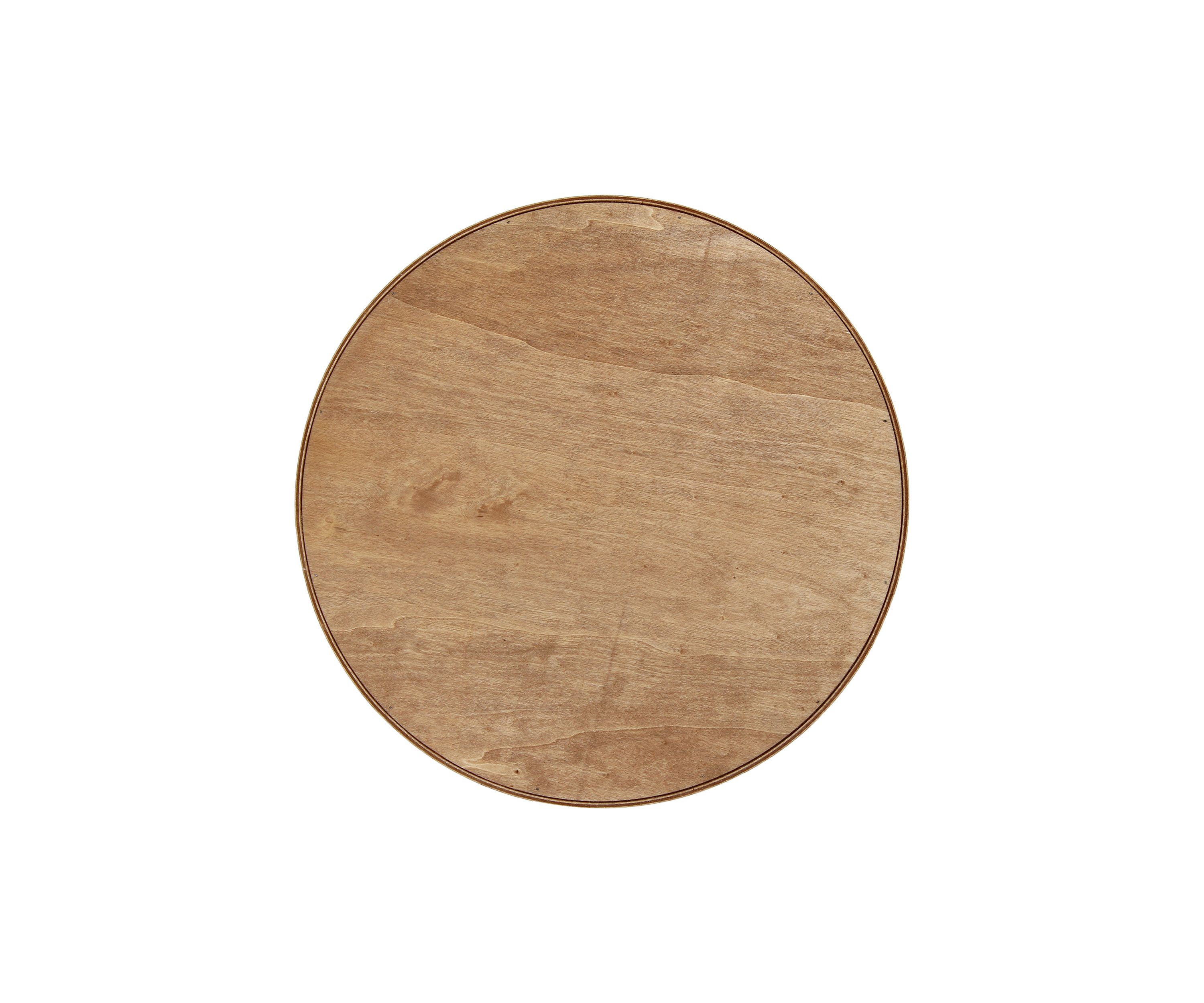 Decorative 13.75" Round Wood Serving Tray w/ Handles