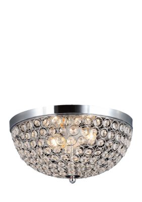 2 Light Elipse Crystal Flush Mount Ceiling Light