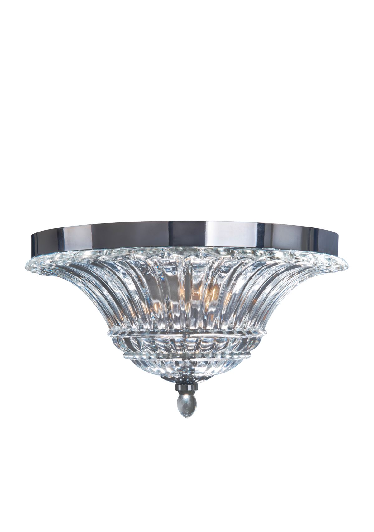 Two Light Glass Glacier Petal Flushmount Ceiling Light
