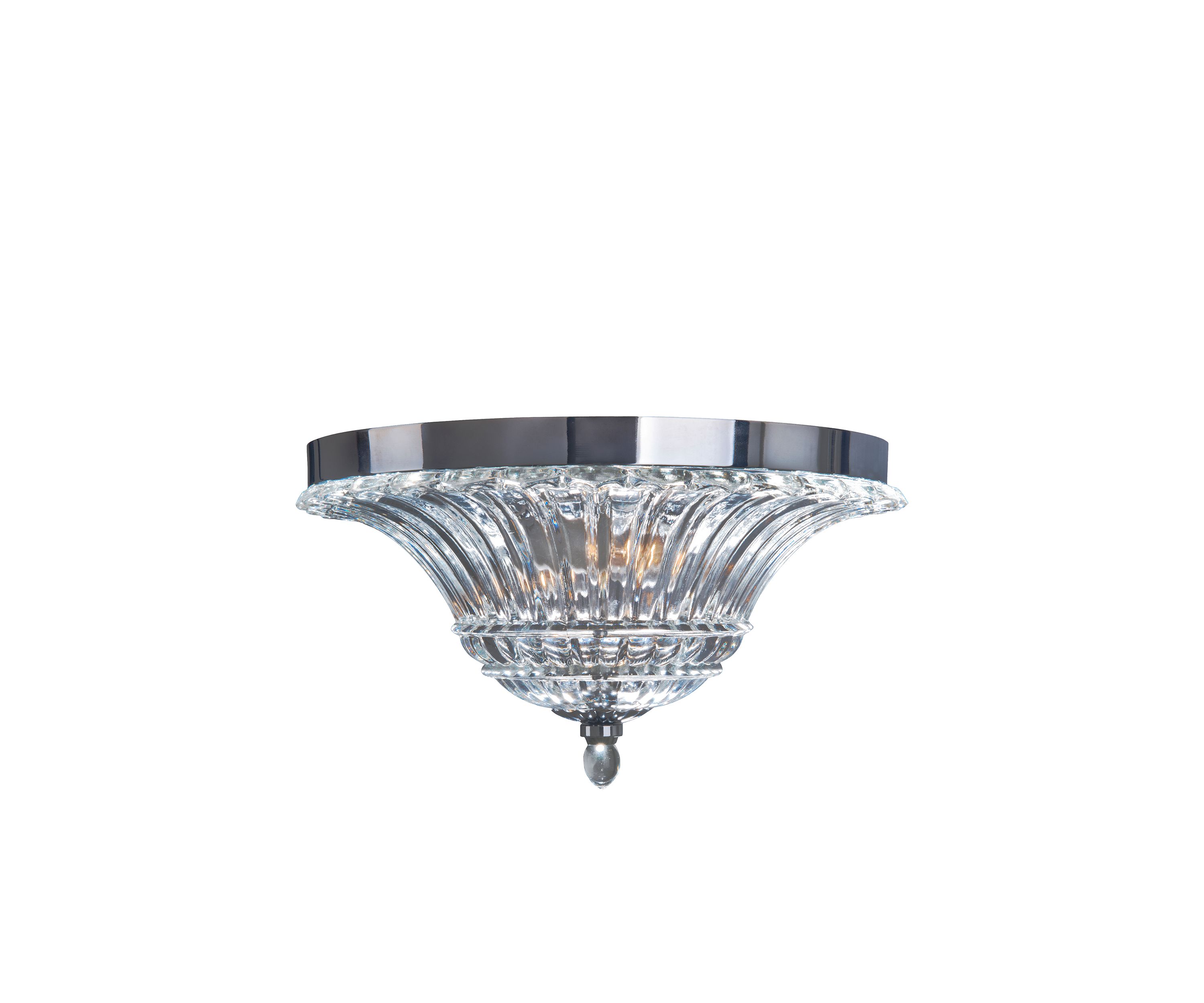 Two Light Glass Glacier Petal Flushmount Ceiling Light