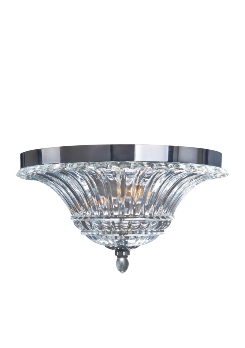 Two Light Glass Glacier Petal Flushmount Ceiling Light