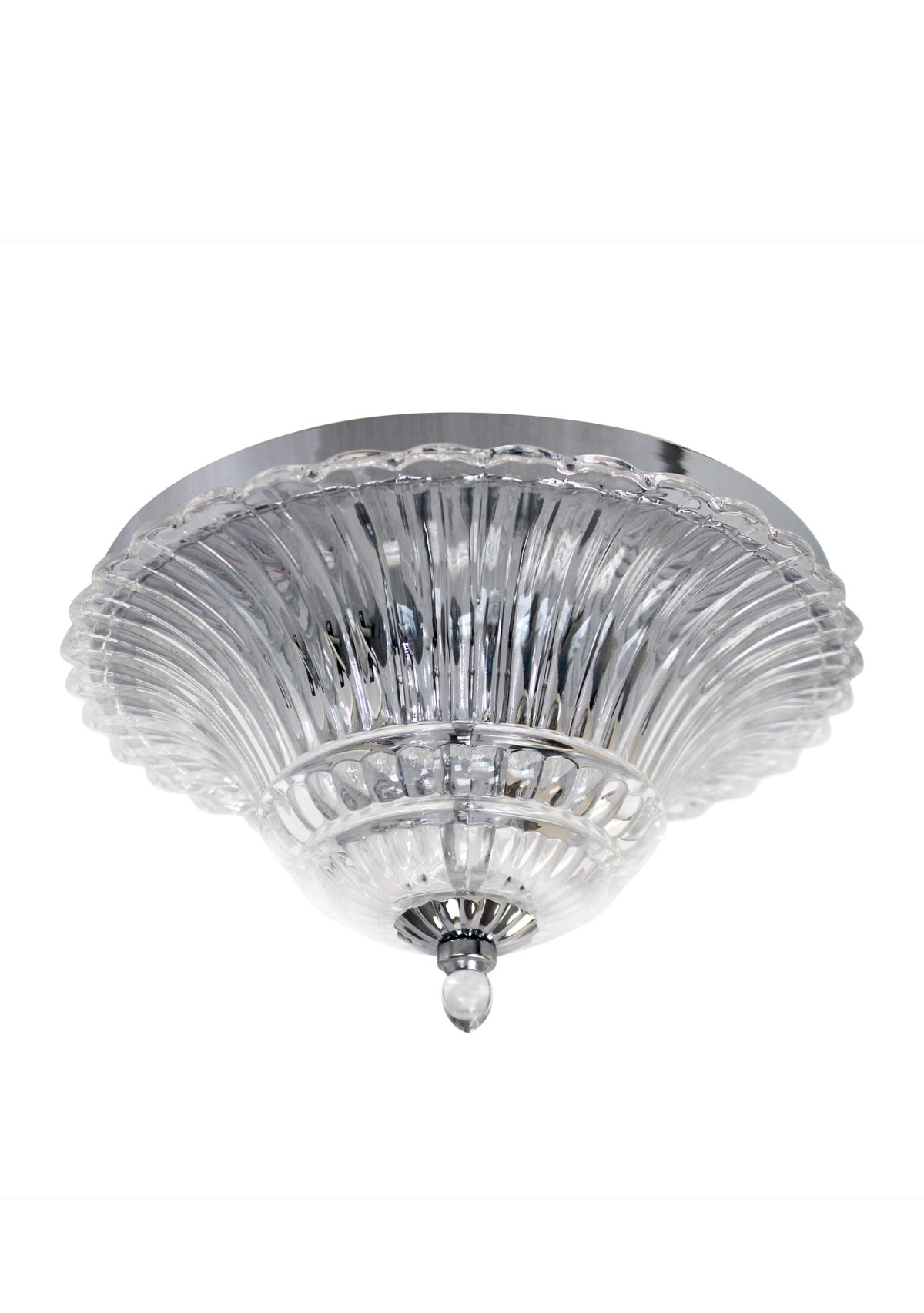 Two Light Glass Glacier Petal Flushmount Ceiling Light