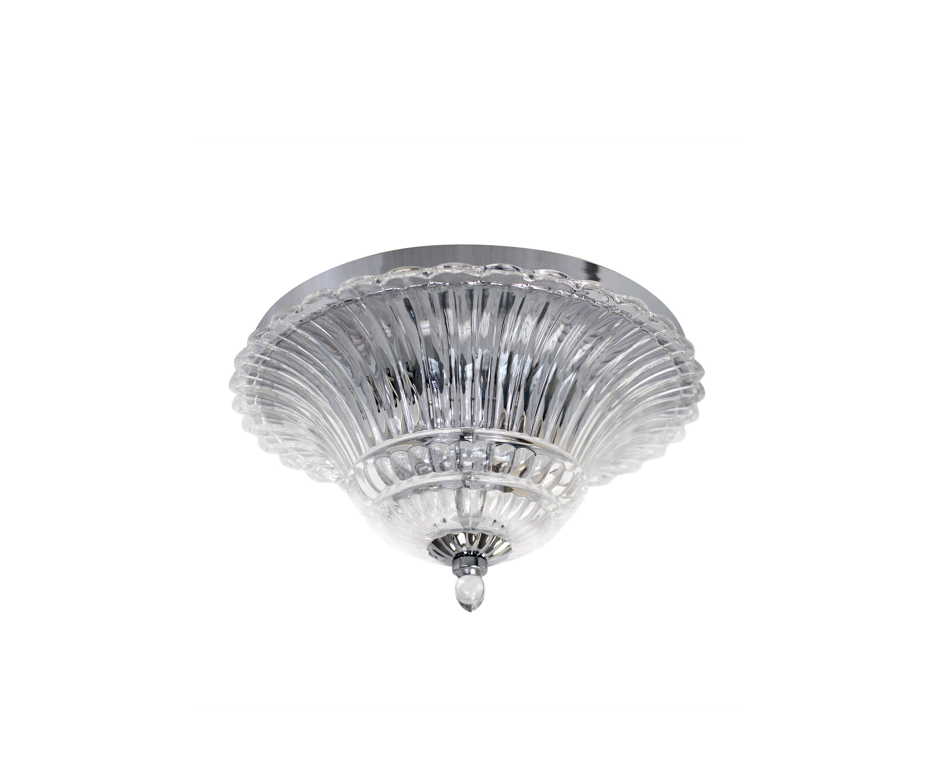 Two Light Glass Glacier Petal Flushmount Ceiling Light