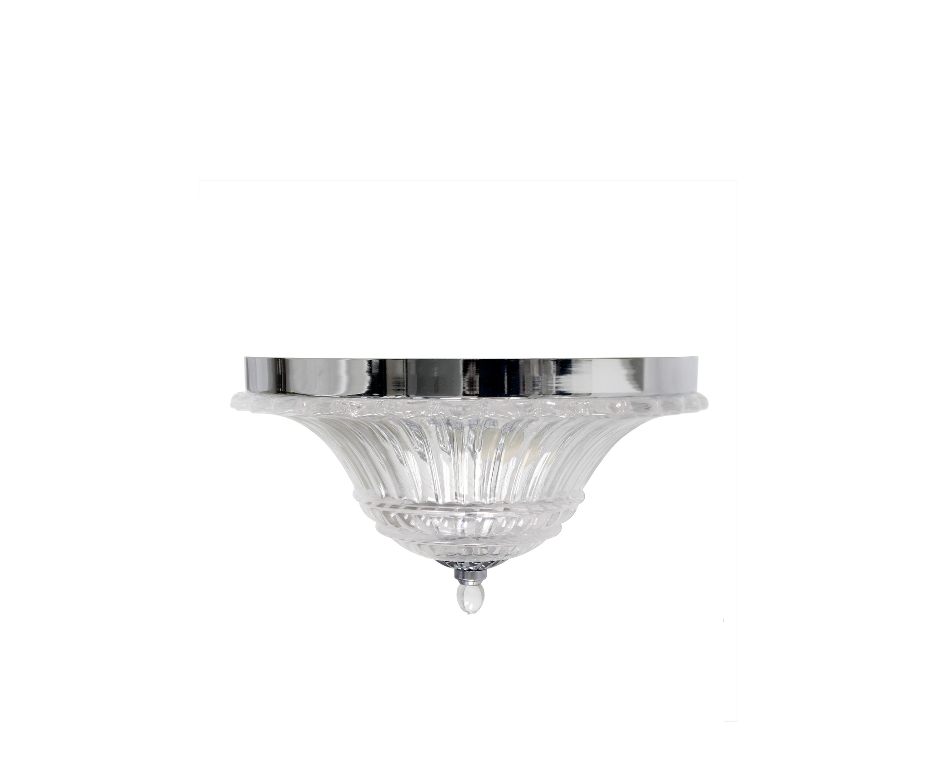 Two Light Glass Glacier Petal Flushmount Ceiling Light