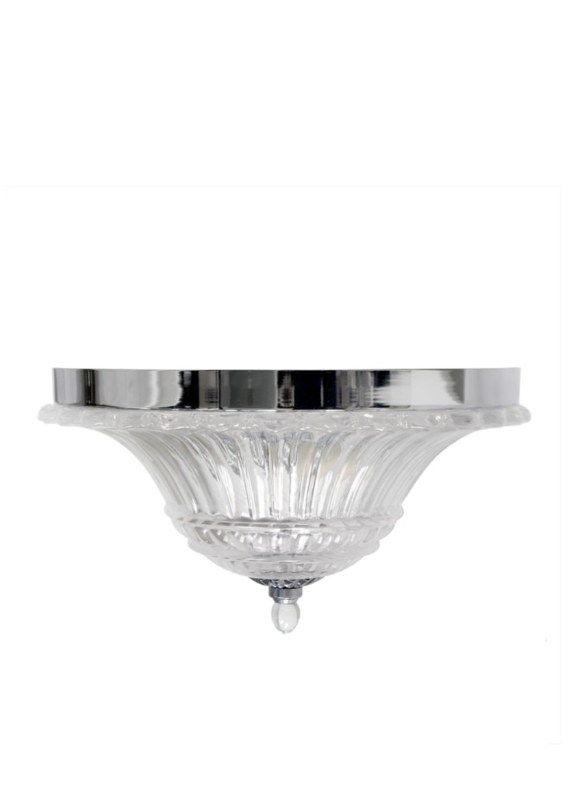 Two Light Glass Glacier Petal Flushmount Ceiling Light