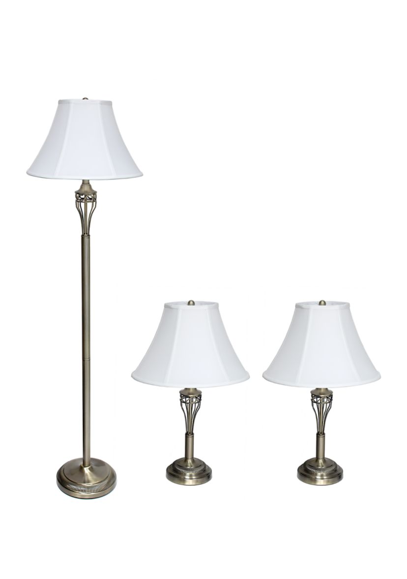 Antique Brass Lamp Set 3-Pack