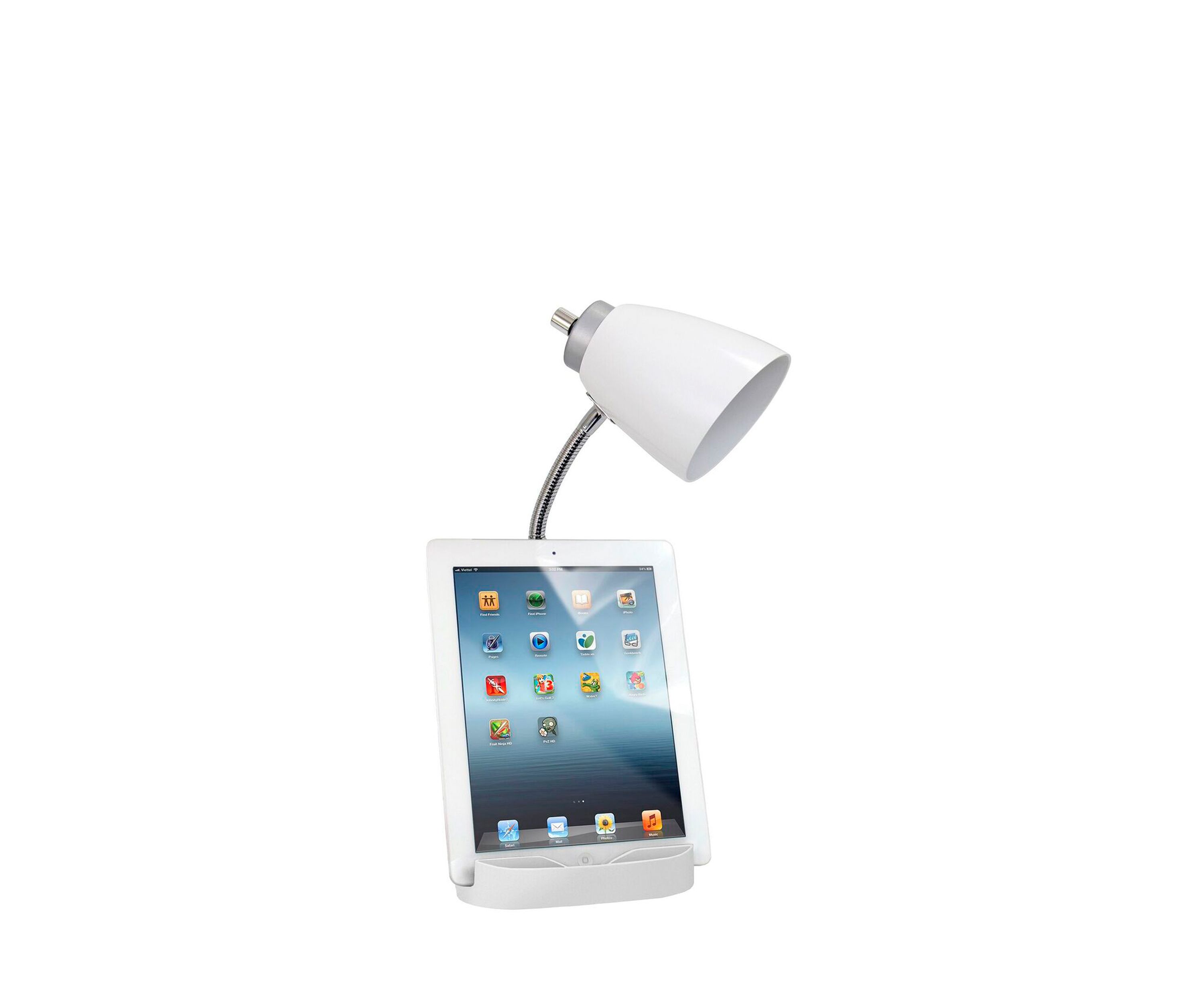 Gooseneck Organizer Desk Lamp with Holder and USB Port