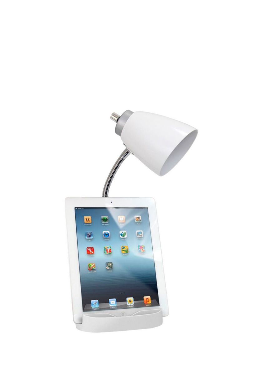 Gooseneck Organizer Desk Lamp with Holder and USB Port