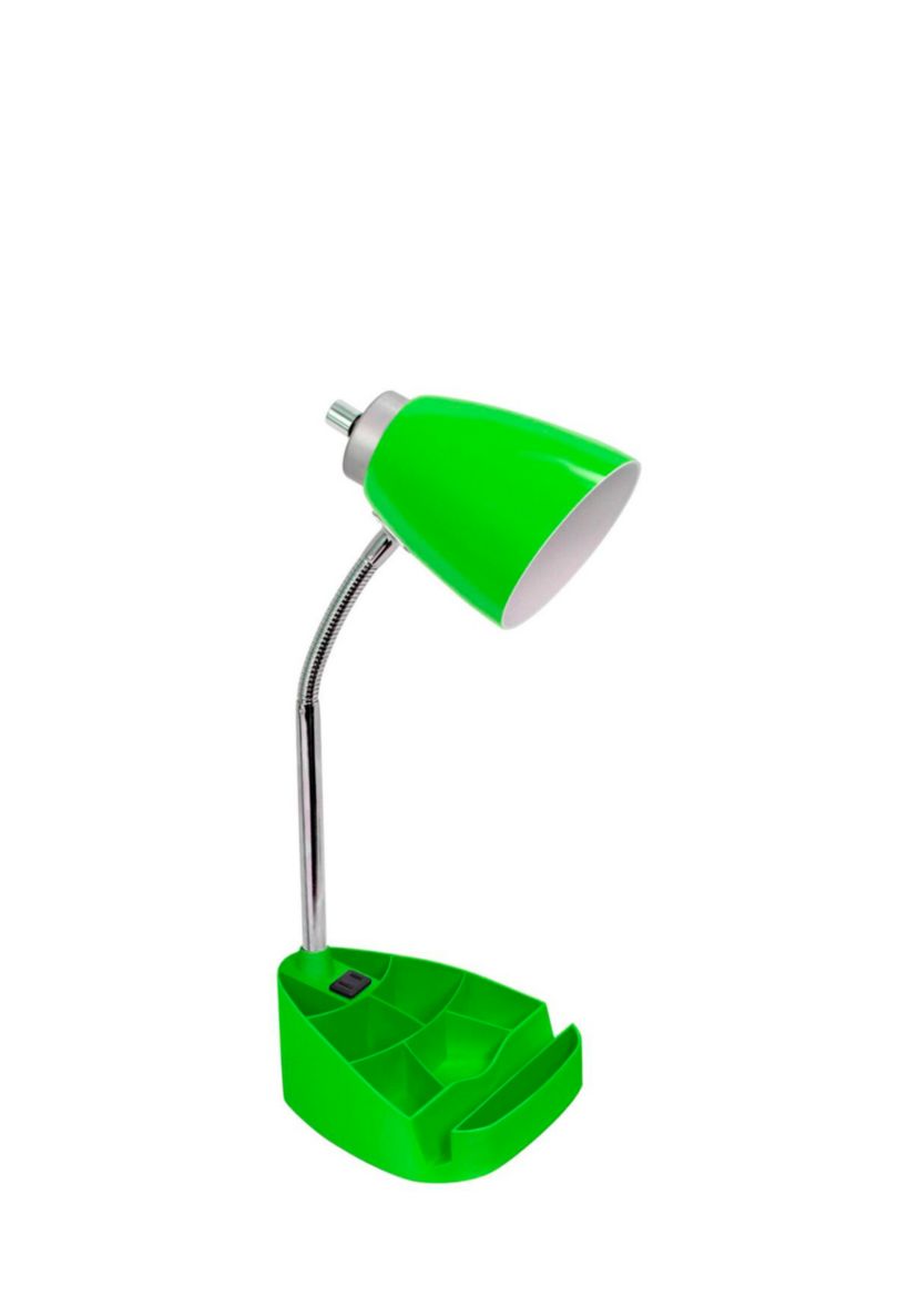 Gooseneck Organizer Desk Lamp with Holder and Charging Outlet
