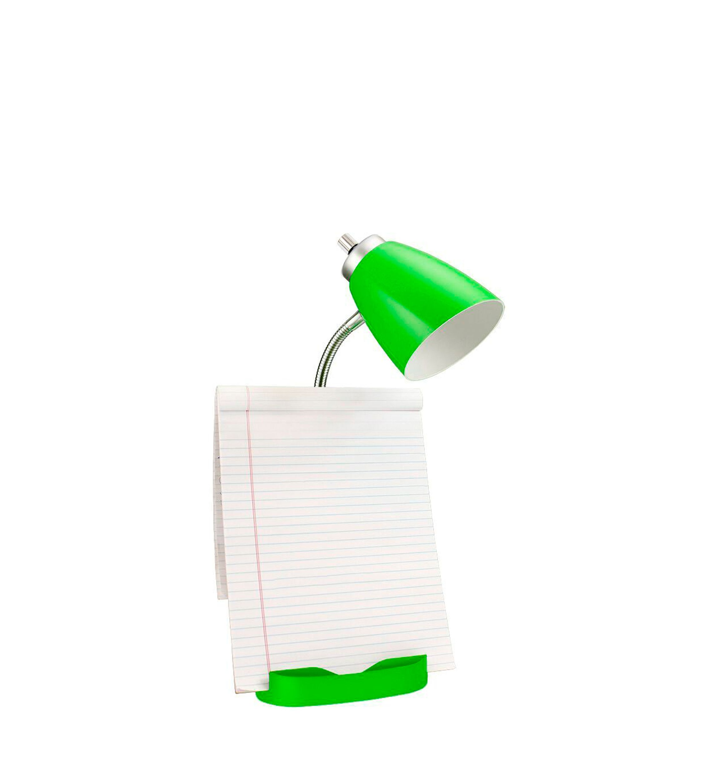 Gooseneck Organizer Desk Lamp with Holder and Charging Outlet