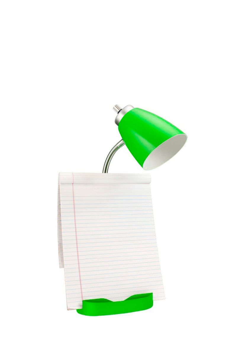 Gooseneck Organizer Desk Lamp with Holder and Charging Outlet