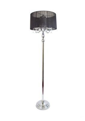 Trendy Romantic Sheer Shade Floor Lamp With Hanging Crystals