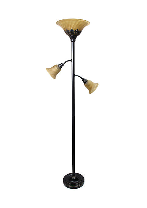 Elegant Designs 3 Light Floor Lamp with Scalloped