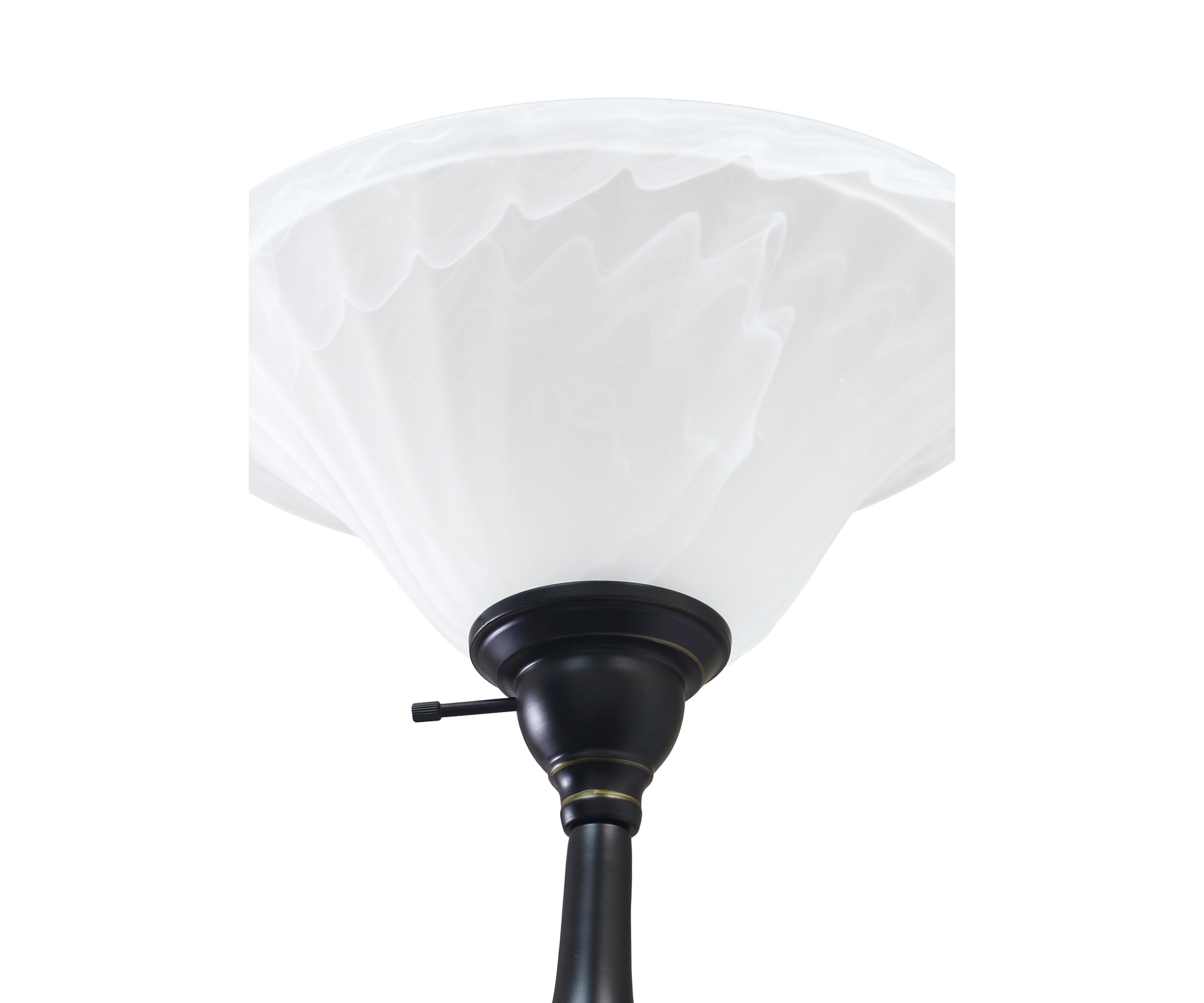 2 Light Mother Daughter Floor Lamp with White Marble Glass, Restoration Bronze