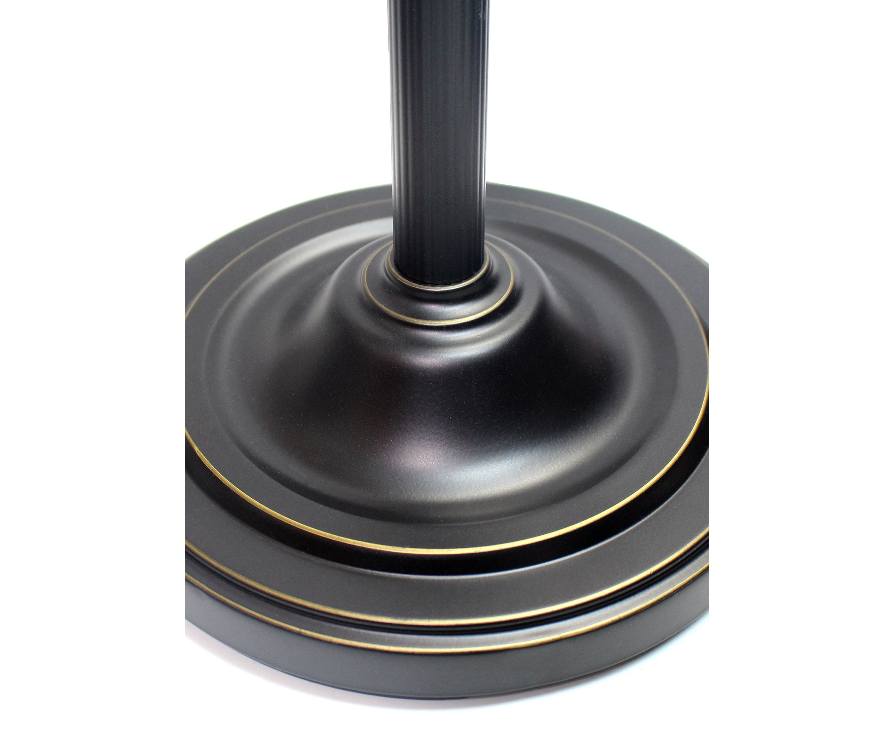 2 Light Mother Daughter Floor Lamp with White Marble Glass, Restoration Bronze