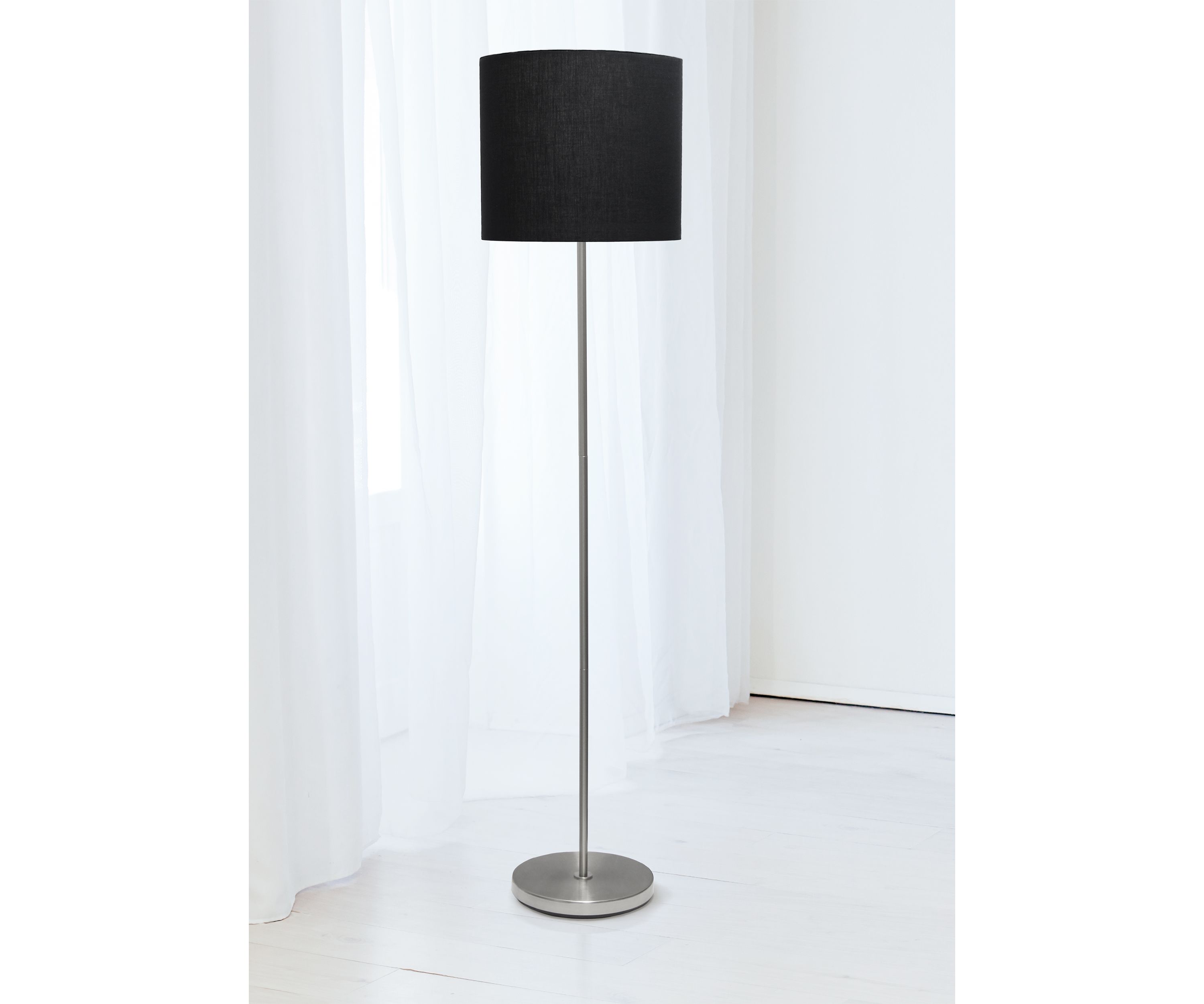 Brushed Nickel Drum Shade Floor Lamp