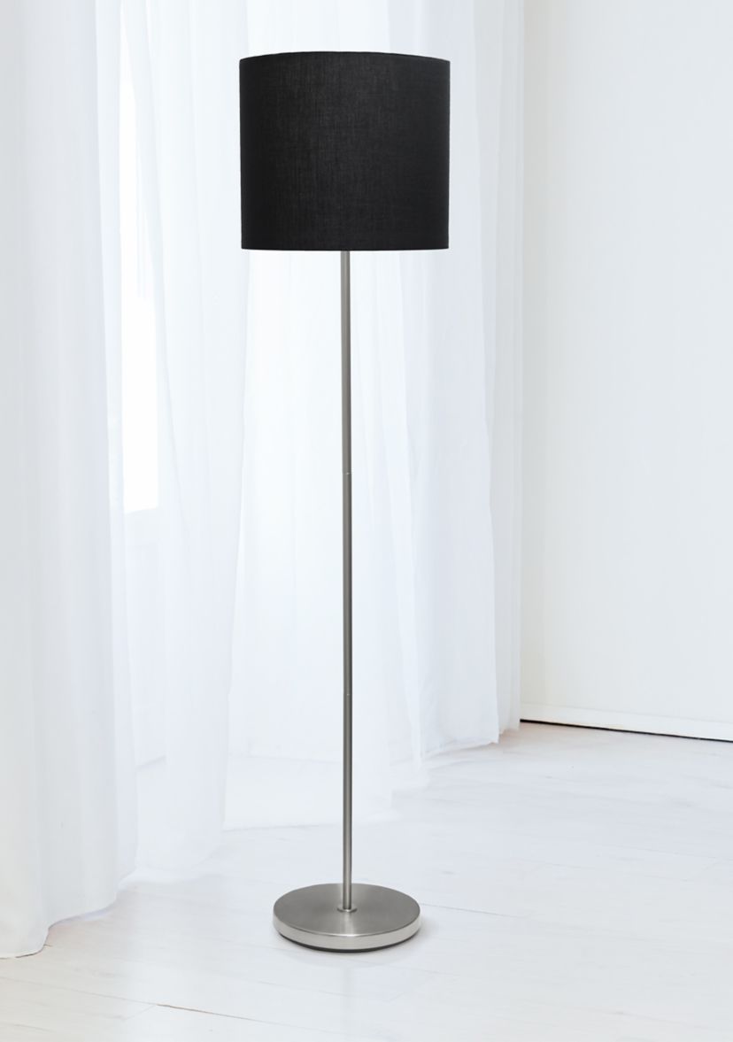Brushed Nickel Drum Shade Floor Lamp