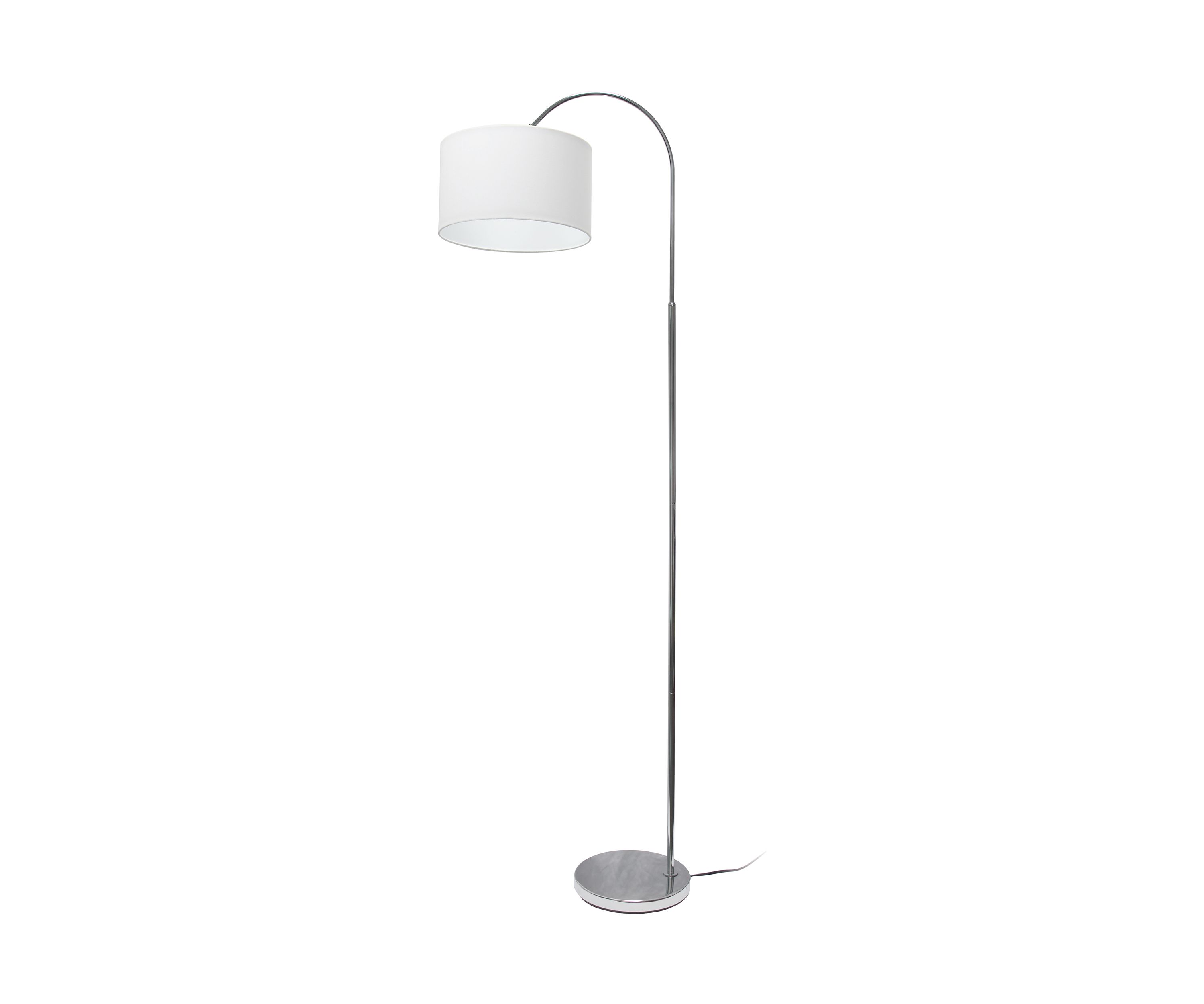 Arched Brushed Nickel Floor Lamp, White Shade