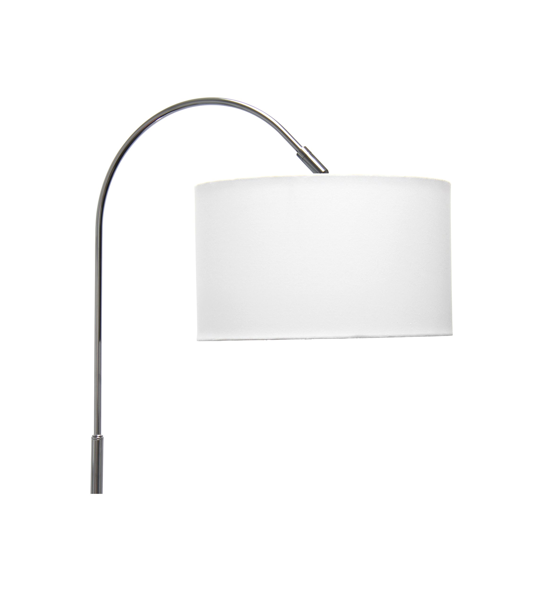 Arched Brushed Nickel Floor Lamp, White Shade