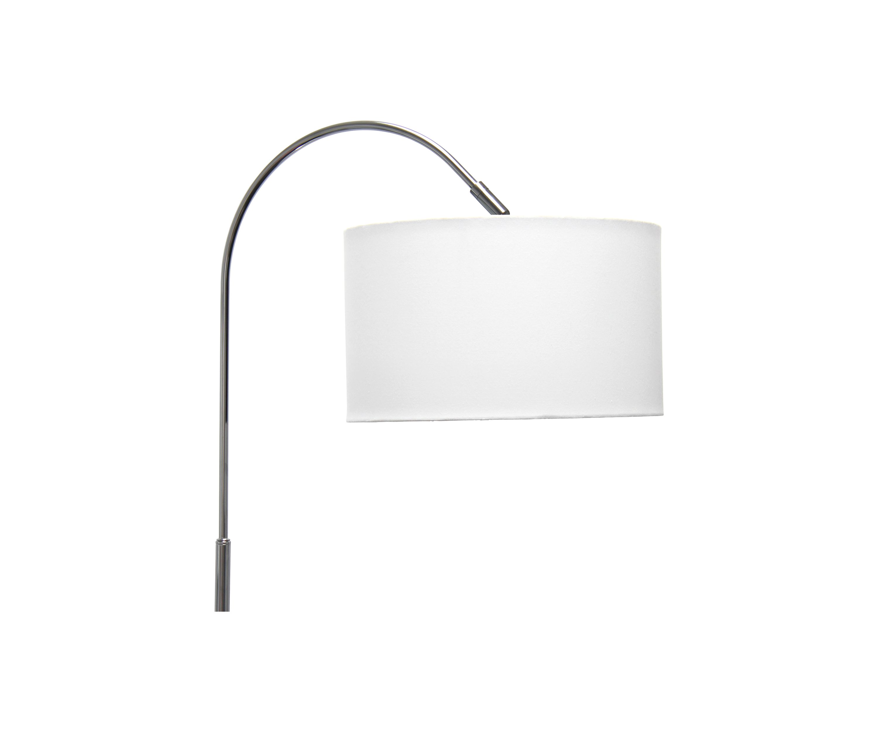 Arched Brushed Nickel Floor Lamp, White Shade