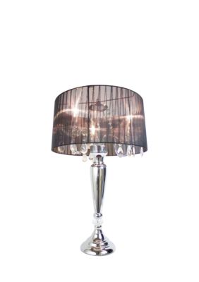 Trendy Romantic Sheer Shade Table Lamp With Hanging Crystals