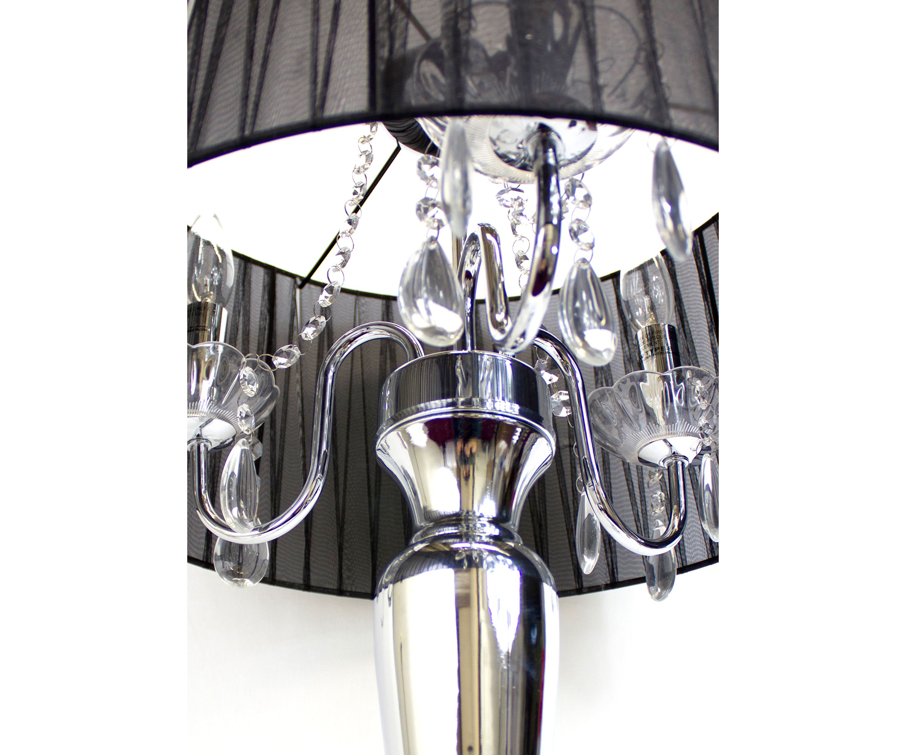 Trendy Romantic Sheer Shade Table Lamp With Hanging Crystals